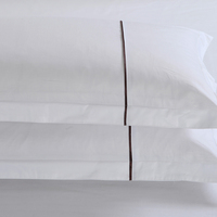 Parure de Draps de Luxe Hôtel 5 Étoiles 100% Coton Égyptien 600 Fils King Size Avec Bordure en Ruban