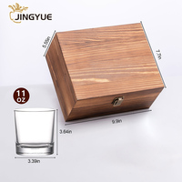 11oz Double Old Fashioned Crystal Rock Whisky Verres Exquis En Bois Sous-verres Boîte-Cadeau Whisky Pierres Verres Accessoires