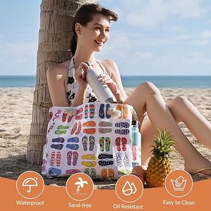 Bolsa de Playa Impermeable de Lona Grande para Mujer, Estilo Veraniego, para Piscina o Playa - Product Image 5