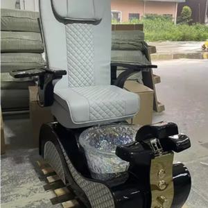 Nail Salon Furniture Equipment Black Golden Electric Reclining <b>Massage</b> Manicure <b>Foot</b> Spa Luxury Pedicure Chairs <b>With</b> Led Lights - Product Image 4