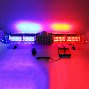 Biaochi Xe Tải xe 47 "120cm màu xanh đỏ dẫn cảnh báo ánh sáng thanh còi báo động loa Microphone PA khẩn cấp <span class=keywords><strong>lightbar</strong></span> nhấp nháy flasher sạc - Product Image 3