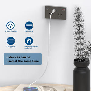 Leishen avustralya standart SAA listelenen USB 2 AC duvar soket 250V/10A avustralya 2 USB-A + tip-c GPO güç noktası 2 anahtarları ile - Product Image 4