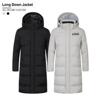 Veste d'hiver longue pour hommes et femmes, personnalisable avec logo, doudoune de sport d'extérieur, manteau d'athlètes en duvet, vente en gros