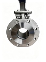 Vanne à boisseau sphérique à bride en acier inoxydable, structure manuelle à angle réglable, DN25 50 65 80 100 150, étanchéité PTFE pour l'eau, compatible OEM