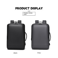 Nouveau Sac à Dos pour Ordinateur Portable 17 Pouces Multifonctionnel en PU Imperméable avec Fermeture Éclair, Logo Personnalisé pour Étudiants, Port USB et Motif Géométrique