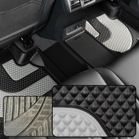 LOGO en alliage personnalisé LICHI tapis de voiture en cuir moulé par injection double couleur TPE 4 pièces coussinet de pied de voiture pour Audi Q5