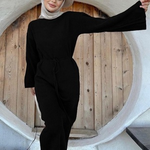 Conjunto de Ropa para Mujer 2024, Vestidos Casuales Y2k, Vestido Tubo, Vestido Largo de Encaje Tejido con Mangas Largas - Product Image 4