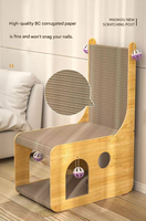 Novayapetix Griffoir pour chat en forme de L écologique, vertical, en carton, double couche, avec lit de repos, jouet et clochette