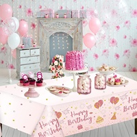 Easy Clean Einweg Party Tischdecke Rechteckige Kunststoff bedruckte Tischdecken für Mädchen Geburtstag Baby Shower