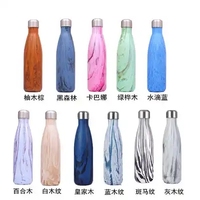 Botol minum olahraga bentuk cola, termos vakum berinsulasi stainless steel 500ml