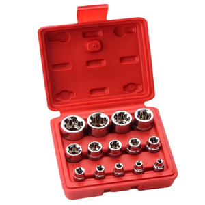 Jeu de douilles Torx E femelles 14 pièces/ensemble, embouts 1/2 ", 3/8 ", 1/4 ", E4 - E24, outils de réparation, jeu d'outils à main - Product Image 6