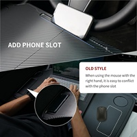 Table de plateau de voiture avant de bureau de volant d'ordinateur portable de PC pliable de luxe pour Tesla modèle Y modèle 3 pour travailler voyage manger déjeuner