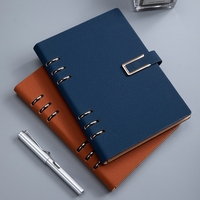 Planificateurs à reliure A6 personnalisés, couverture rigide en PU, agenda, journal, bouton, couverture rigide, carnet à spirales, agenda pour l'école, les affaires