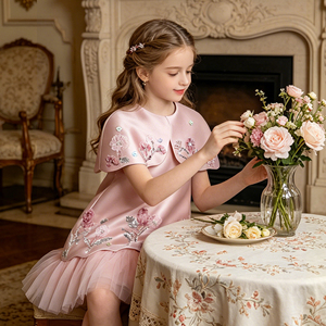 Abito da Principessa di Alta Qualità con Ricami per Feste di Compleanno, <span class=keywords><strong>Vestito</strong></span> da Cerimonia per Bambine, Abbigliamento per Bambini all'Ingrosso - Product Image 4