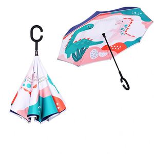 Parapluie inversé classique personnalisé pour adultes, commande manuelle, en tissu pongé, style droit, pour cadeaux promotionnels pour enfants - Product Image 1
