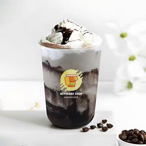 Gobelet jetable personnalisable en PP transparent en forme de U de 90 mm (24 oz) pour café glacé et thé aux perles chaud - Product Image 5