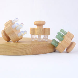 Outil <span class=keywords><strong>de</strong></span> massage du cuir chevelu en bois et <span class=keywords><strong>pierre</strong></span> <span class=keywords><strong>de</strong></span> jade, peigne <span class=keywords><strong>Gua</strong></span> <span class=keywords><strong>Sha</strong></span> pour application blanchissante sur le visage - Product Image 4