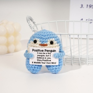 Crochet מותאם אישית חיות צעצועים חמוד מצחיק חיובי מתנות בעבודת יד חג המולד אירוע סוג בובה פינגווין חיובי - Product Image 2
