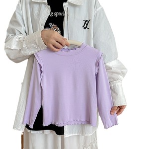 Último Diseño en <span class=keywords><strong>Blusas</strong></span> <span class=keywords><strong>de</strong></span> <span class=keywords><strong>Manga</strong></span> <span class=keywords><strong>Larga</strong></span> <span class=keywords><strong>para</strong></span> <span class=keywords><strong>Niñas</strong></span> Pequeñas, Blusa Infantil <span class=keywords><strong>de</strong></span> Color Sólido con Volantes, Camisetas <span class=keywords><strong>para</strong></span> <span class=keywords><strong>Niñas</strong></span> - Product Image 5