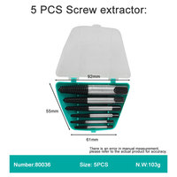 Vente en gros de 5 mèches faciles de qualité industrielle/bricolage Guide de retrait de l'extracteur de vis cassées endommagées pour guide de vis cassées