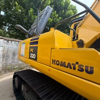 Excavatrice d'occasion pas chère, pelle hydraulique sur chenilles Komatsu PC220 d'occasion avec pièces importées du Japon