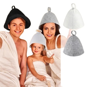 Bonnet de douche en <span class=keywords><strong>feutre</strong></span> de laine de haute qualité, blanc, pour salle de bain et sauna, avec ventouse, personnalisable, logo brodé, achat en gros pour marques. - Product Image 5