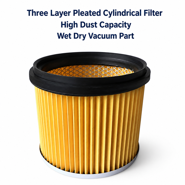 3 Layer Pleated Cylindrical Vacuum Filter Replacement for VF5000 VF3500 Wet Dry Vacuum Cleaner