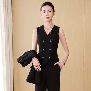 Women's Three Piece Suit Set Solid Color Polyester Anti-Wrinkle Casual <b>Work</b> Wear - Product Image 3