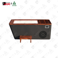 Vapasauna – Vente directe usine – Baignoire froide moderne de haute qualité avec refroidisseur intégré – Baignoire autoportante en acrylique noir en forme de bateau avec cèdre