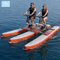 Vélo aquatique à pédales à deux places, style SUP, ponton flottant plat, cadre en aluminium, hydrodynamique, pour complexe hôtelier, portable, de Chine, Lumark