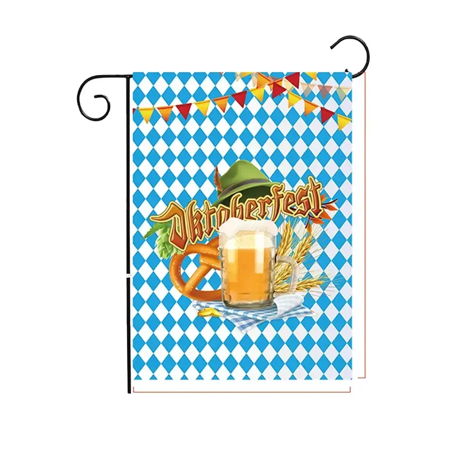 12x18 In Small Double Sided Vertical Oktoberfest Bavarian Garden Flags For German Beer Festival Yard Decorations