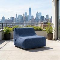 Canapé gonflable en PVC écologique floqué, fauteuil moderne, chaise de plage, hamac, canapé portable pour l'extérieur, utilisation en chambre à coucher, cadre en bois bleu