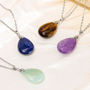 JD GEMS 도매 천연 타이거 아이 크리스탈 펜던트 보석 천연 자수정 치유 크리스탈 드롭 펜던트 선물 - Product Image 3