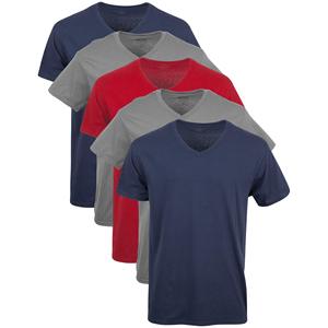 Wholesale Blank Plain t Shirt Custom Your Logo Printing Polyester Cotton Men's V-Neck T-Shirts <strong>Multipack</strong> Style <strong>Tshirt</strong> - Product Image 3