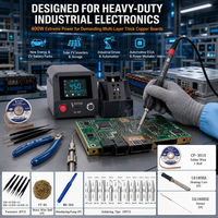 Kit de station de soudage pour ligne de production de stockage d'énergie 400W sans plomb avec écran tactile, comprenant un ensemble complet d'outils et 10 embouts