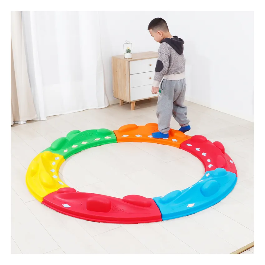 Jouets de pont sensoriel pour enfants, pierres de pas pour enfants, pont à une planche, pierres d'entraînement de pas, 6 pièces/ensemble planche d'équilibre pour bébé