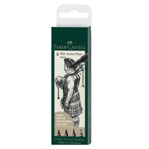 FABER CASTELL - ESTUCHE DE 4 PIEZAS PARA BOLÍgrafos PITT ARTIST, NEGRO - Product Image 1