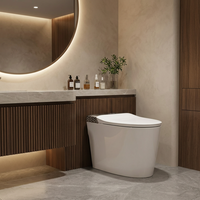 M2 Prix de gros Toilette intelligente de luxe avec réservoir, étanche IPX4, siège chauffant à commande au pied, fermeture douce et lumière nocturne
