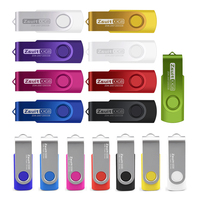 Flashdisk USB Custom Logo Grosir, Memory Stick Metal Putar, Pen Drive 128MB-128GB, Clé USB Penyimpanan Eksternal