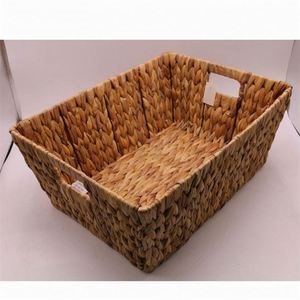Panier en jacinthe d'eau écologique, tissé en paille, style marocain, en osier, pour bébé, joli panier à linge à 4 compartiments - Product Image 3