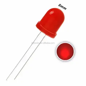 Jstronic through hole Red Diffused Round Dip 8mm LED Light Diode F8 bulb