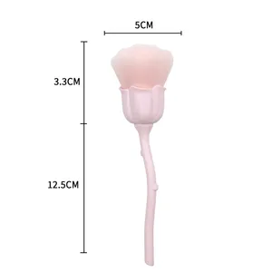 Flower Nail <b>Brush</b> for Manicure Gold Rose Shape Nail Art <b>Brush</b> <b>Round</b> Small UV Gel Polish Powder Cleaning Tools Nail Accessories - Product Image 6