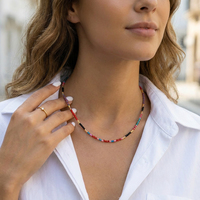 Bijoux Bingxin en gros, bijoux de mode pour femmes, collier fait main en perles de rocaille arc-en-ciel colorées, cadeau tendance pour femmes, chaîne de cou