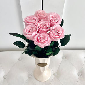 7pcs fleur infini pour la décoration de la maison vénus 12pcs éternelle rosas preservadas pour toujours préservé <span class=keywords><strong>rose</strong></span> avec tige <span class=keywords><strong>dans</strong></span> un <span class=keywords><strong>vase</strong></span> en céramique - Product Image 3