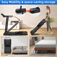 Tapis de marche électrique portable pliable avec application intelligente OEM, inclinaison manuelle, moteur 0,75 CV, test de fréquence cardiaque