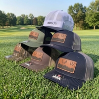 Gorra Trucker Richardson 112 Personalizada para Actividades al Aire Libre, 6 Paneles, Camuflaje, Parche de Cuero, Logotipo Bordado, Malla, Gorra de Béisbol