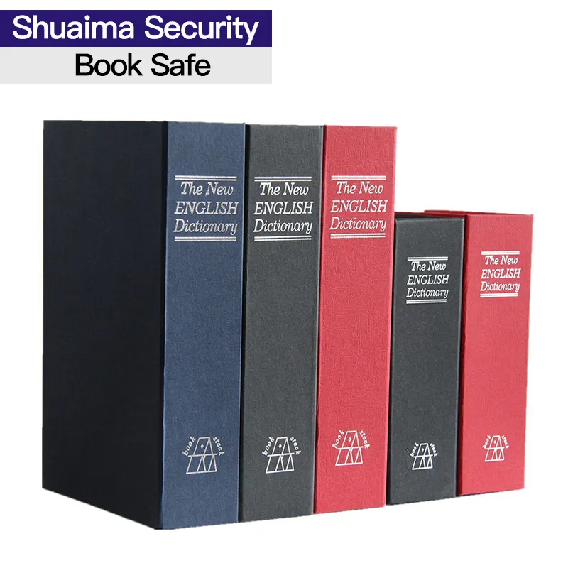 Wholesale portable large size steel secret hidden storage box diversion simulated security book safe with key lock