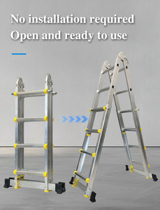 Modern Customizable Aluminum Foldable 3-<strong>Step</strong> Telescopic Attic Ladder CE Certification 150kg Load Capacity Apartment Use <strong>Safety</strong> - Product Image 6