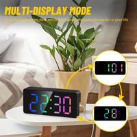 Réveil de Table numérique à affichage LED multicolore, décoration moderne pour chambre à coucher, enfants, salon, chevet