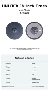 ไซม์บัลไฟฟ้าขนาด 16 นิ้ว รุ่น Pro E-Cymbal Triple-Zone สีดำ สำหรับกลองไฟฟ้า Roland/<span class=keywords><strong>Yamaha</strong></span>/Alesis - Product Image 2